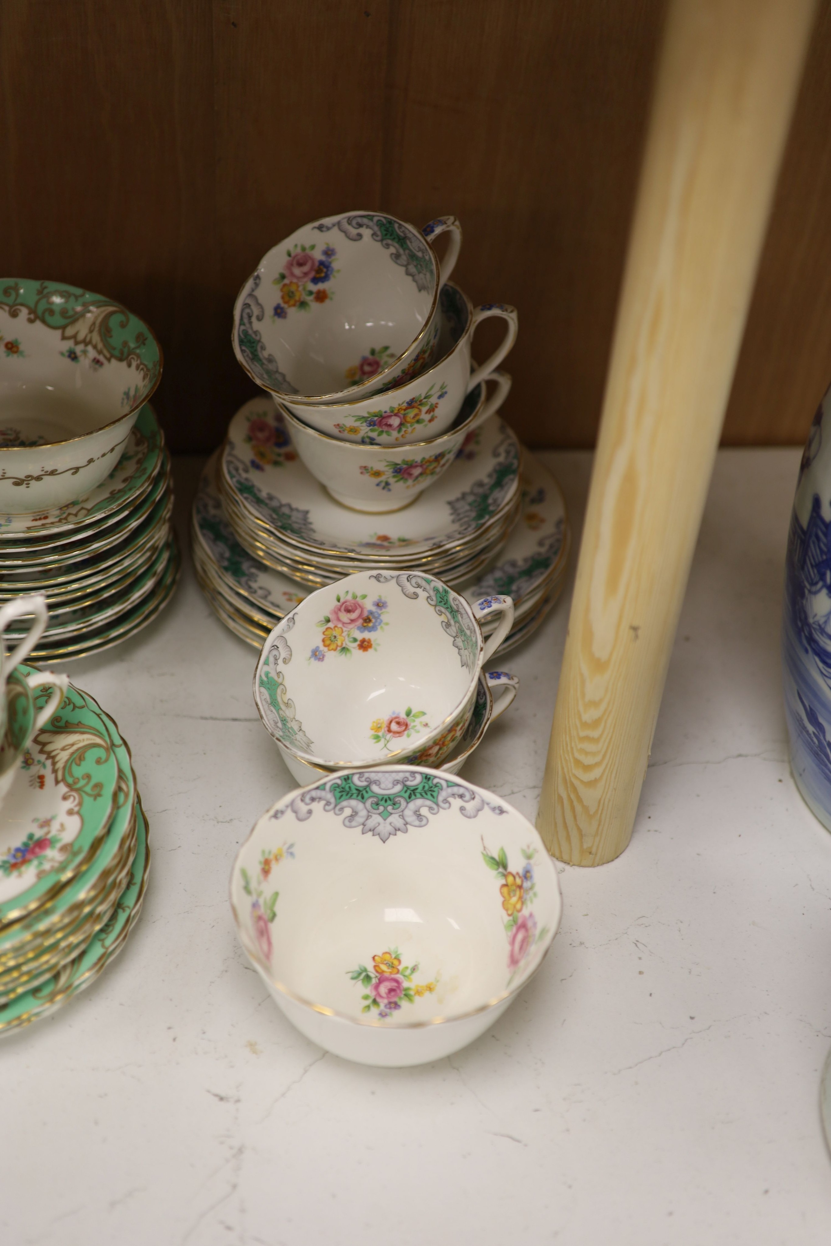 Mixed teaware, including Spode, Cauldon etc.